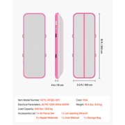 KFFKFF Inflatable Gymnastics Air Mat 10 ft Training Mat with Electric Pump, 4-inch Thick Durable Tumble Track, Versatile Mat for Home, Gym, Outdoor Activities, Yoga, Cheerleading, Beach, Park, Pink