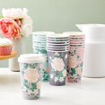 thumbnail image 3 of 48-Pack Disposable Floral Paper Coffee Cups with Lids 16 oz, to Go Coffee Cups for Flower-Themed Birthday Party Supplies, Wedding Reception, 3 of 9