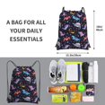 thumbnail image 2 of Naloa Cartoon Dinosaur Drawstring Backpack String Bag Cinch Water Resistant for Gym Shopping Sport Yoga, 2 of 6