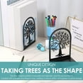 thumbnail image 5 of Keyohome Metal Bookends,4Pcs Tree of Life Book Ends,Non Skid Book Holders,Shelf Decor for Home School Office, 5 of 9