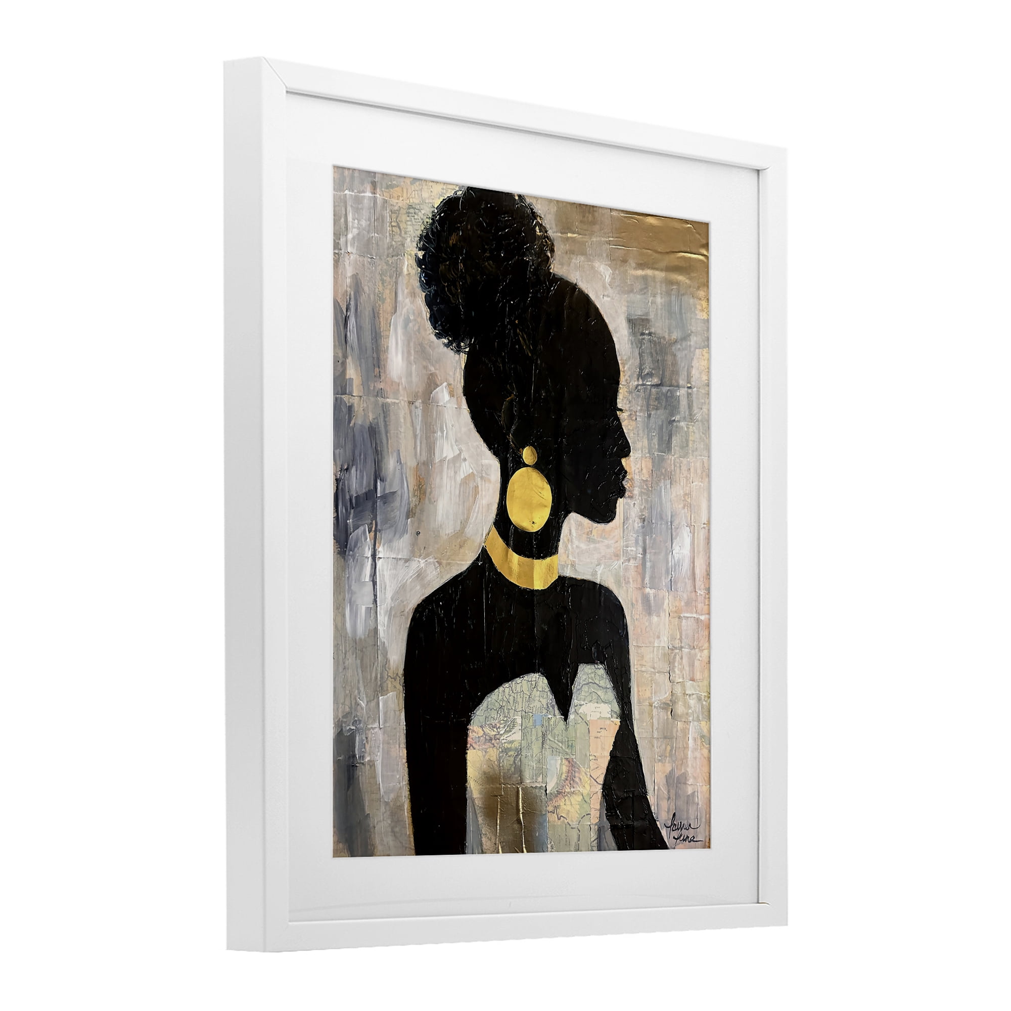 Stupell Industries Elegant Fashion Silhouette White Framed Print Under Glass, design by Lauren Luna