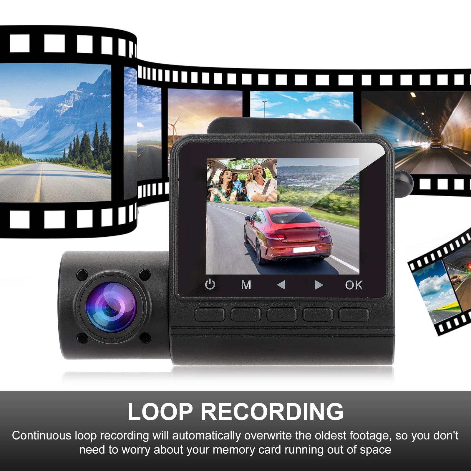 TSV Drive Recorder, 170° Car Dash Camera with Night Vision, 1080P Dash Cam,  Car DVR Dash Camera with 4inch Screen, Parking Monitoring, Motion  Detection, G-Sensor and WDR, Black 