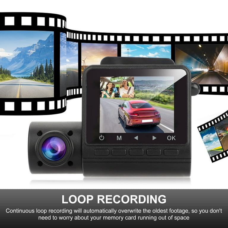 Justhard 4 Inch Driving Parking Camera 1080P Wide Angle Loop Recording  Rechargeable Video Recorder Dash Cam Automobile Accessories 2pcs Cams Button