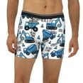 thumbnail image 2 of Xecao Blue Excavator Print Boxer Briefs for Men's Stretch Moisture-Wicking Underwear, Mid-Rise Classics breathable fabric, 2 of 7