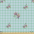 thumbnail image 2 of Ambesonne Floral Fabric by the Yard Upholstery, Beauty of the Roses Art, 1 Yard, Pale Blue and Dark Magenta, 2 of 5