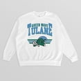 thumbnail image 5 of Women's Gameday Couture White Tulane Green Wave Oversized Premium Fleece Sweatshirt, 5 of 5