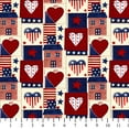 thumbnail image 3 of David Textiles, Inc. 22" x 18" 100% Cotton Americana Heart Precut Sewing & Craft Fabric, Red|Blue|Multi-color, 3 of 7