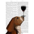 thumbnail image 2 of Fab Funky 15x18 Black Ornate Wood Framed with Double Matting Museum Art Print Titled - Dog Au Vin, Basset Hound, 2 of 4