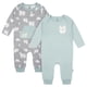 thumbnail image 1 of Gerber Mameluco Para Bebé Pack 2 Algodón Con Pies Gris Azul Talla 0 a 9M, 1 of 4