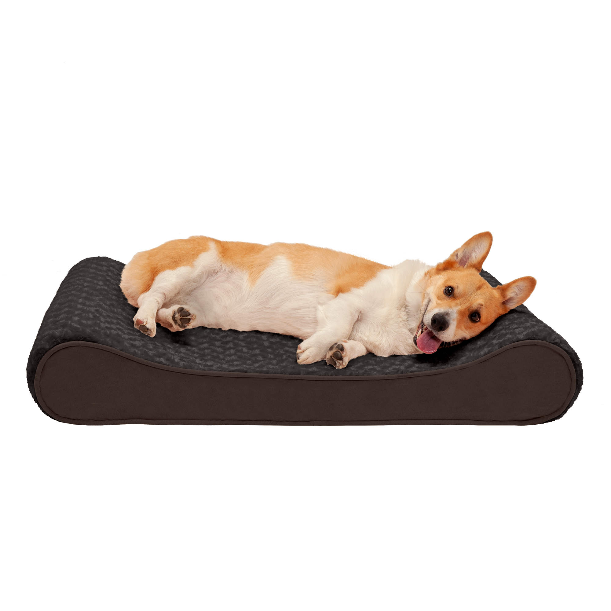 FurHaven Pet Dog Bed Memory Foam Ultra Plush Luxe Lounger Pet Bed for Dogs & Cats, Chocolate