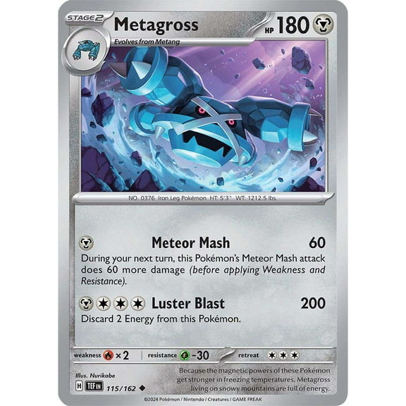 Pokemon Scarlet & Violet Temporal Forces Uncommon Metagross #115