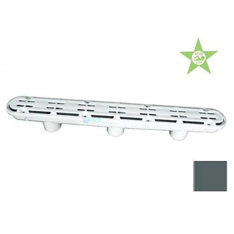 Aquastar 32CDAV105 32" Channel Drain Cover PVC 3Port Sump Dark Gray