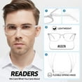 thumbnail image 5 of OCCI CHIARI Reading Glasses Men Square Reader Glasses 1.00 1.25 1.50 1.75 2.00 2.25 2.50 2.75 3.00 3.50 4.00 (Clear 225) with Spring Hinges, 5 of 7