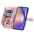 thumbnail image 4 of Funda de piel con cremallera y diseño de flores para Samsung Galaxy A55 5G, color rosa, 4 of 4
