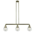 thumbnail image 4 of Innovations Lighting  Beacon 3 Light 39" Stem Hung Island Light Antique Brass/Clear, 4 of 5
