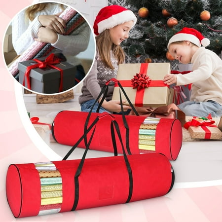 

Wozhidaose Organization and Storage Wrap Roll Wallpaper Christmas Wrapping Roll Bag Paper Gift Storage 24 Container Fits Housekeeping & Organizers Storage Bins