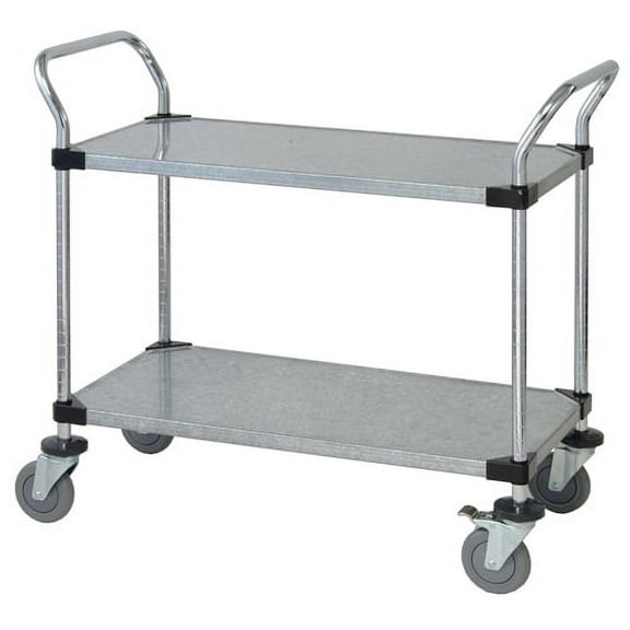 18" Deep x 36" Wide x 39" High 2 Tier Medium Duty Solid Chrome Utility Cart