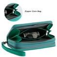 thumbnail image 7 of HAWEE Cellphone Wallet Dual Zipper Wristlet Purse with Card Slot/ Coin Pouch Compatible with iPhone/Samsung for Women or Lady, Turquoise, 7 of 7