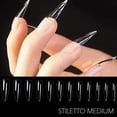 thumbnail image 2 of Puntas de uñas postizas HUOGUO, tacón de aguja transparente esculpido con cobertura completa, 2 of 5