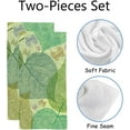 thumbnail image 2 of 2 Pcs Face Bath Towels Set Spring Leaf with Butterflies Washcloths for Bathroom Hotel Kitchen, 30"x15", Absorbent Soft Hand Fingertip Towels, 2 of 6