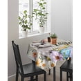 thumbnail image 4 of Easter Grey Bunny Suqare Tablecloth - 54 x 54 Inch, Spring Colorful Eggs Flower Wooden Grain Waterproof & StainResistant Tablecloth, Washable Oil-proof Table Cover for Dining/Party/Wedding/Buffet, 4 of 9