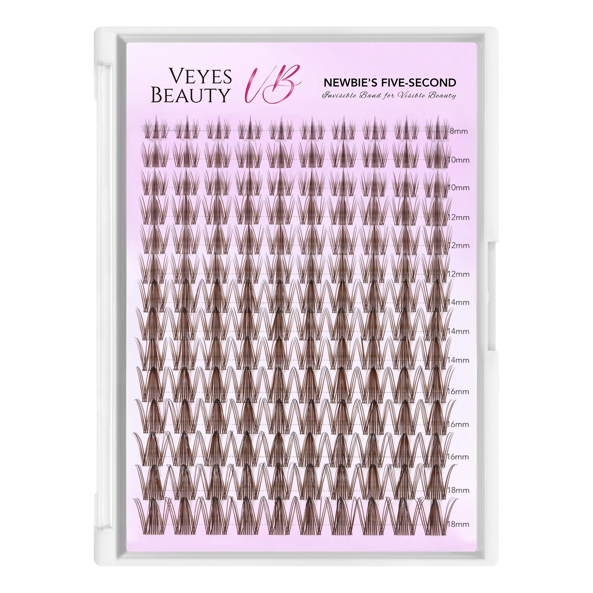 Veyesbeauty Manga Lash Clusters Individual Eyelash Extensions DIY Brown False Eyelashes for Self-application Lash Tray