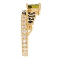 thumbnail image 2 of JackAni 14k Yellow Gold Simulated Peridot August Birthstone Gorgeous 2026 Graduation Ring - Size 5.25, 2 of 5