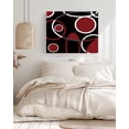 thumbnail image 3 of Black Red Wall Art for Living Room,Canvas Picture Wall Decor for Bathroom Bedroom,White Circle Geometric Abstract Texture Painting Artwork for Office Kitchen Hallway Dining Room Home Decor 20"x24", 3 of 8