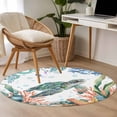 thumbnail image 5 of Sea Turtle Coastal Round Area Rug 4ft, Summer Nautical Starfish Coral Ocean Washable Non-Slip Circle Rugs for Bedroom Living Room Kitchen, Soft Non Shedding Circle Carpet for Dining Room Dorm, 5 of 9