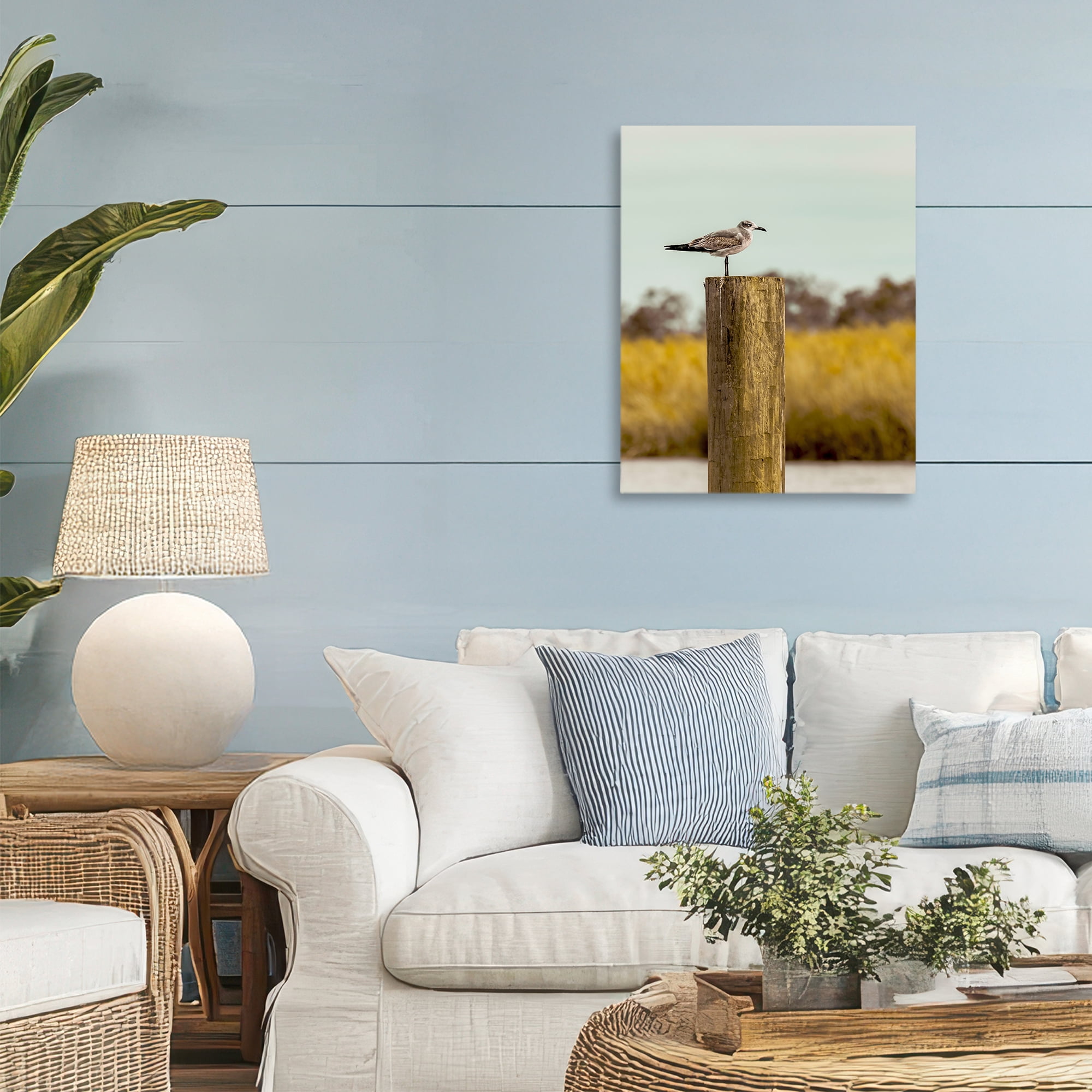 Stupell Industries Gull On Piling Canvas Wall Art, design by Christy Berry