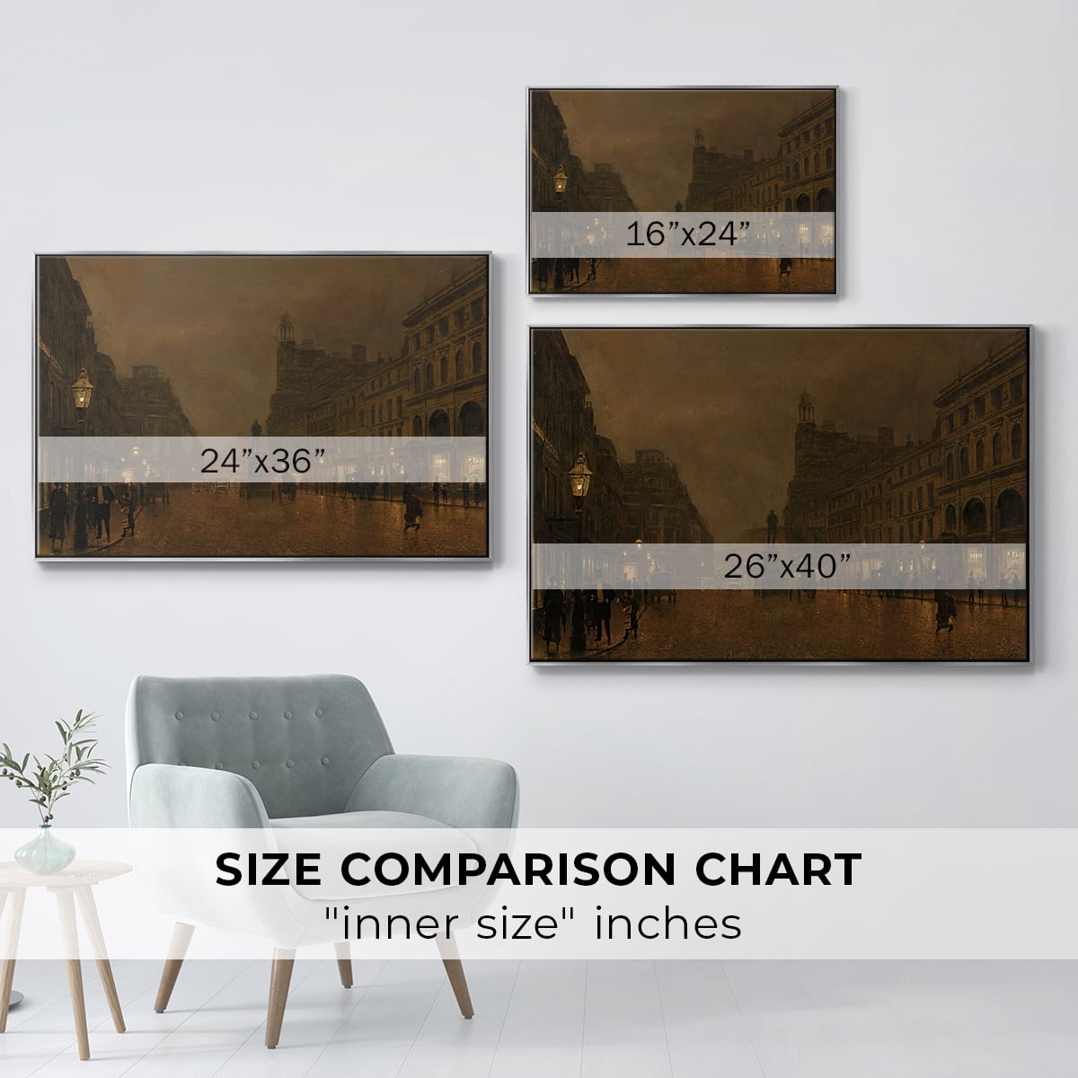 Vintage Landscape-CCCLXVII By Wexford Home Framed in Silver Wood Gallery Wrapped Canvas 25 in. x 37 in.