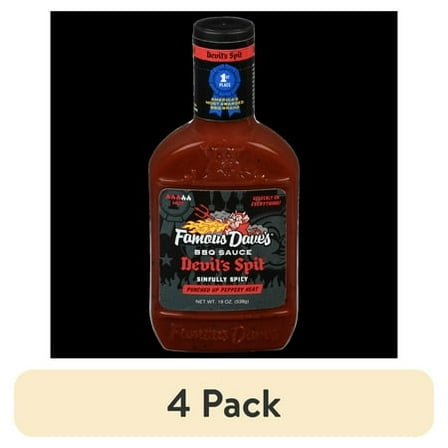 (4 pack) Famous Dave's Devil's Spit BBQ Sauce, 19 oz