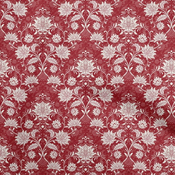oneOone Cotton Flex Red Fabric Floral Sewing Fabric By The Yard Printed Diy Clothing Sewing Supplies 40 Inch Wide