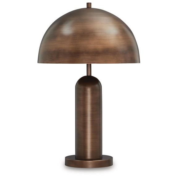 Signature Design by Ashley Wendfield Metal Table Lamp, Antique Copper Dome, Modern Accent Lighting