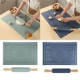 thumbnail image 6 of Non-Stick Silicone Rolling Pin & Dough Mat Set,Rolling Pin with Thick Baking Mat for Kneading Dough,Dark Blue,Baking Essentials,Rolling Mat,JN,1 Set, 6 of 6