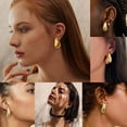 thumbnail image 4 of Pendientes gruesos para mujer, aretes de aro de oro grueso, aretes de gota de agua para regalo de Navidad Ygjytge  Oro, 4 of 8
