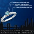 thumbnail image 2 of Gem Stone King 10K Two Tone Gold Blue Zircon Engagement Ring for Women | 0.50 Cttw | Round 4MM | Gemstone Birthstone | Size 6, 2 of 6