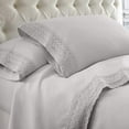 thumbnail image 3 of Amrapur Overseas 4-Piece Crochet Lace Bed Sheet Set, Full, Linen, 3 of 3