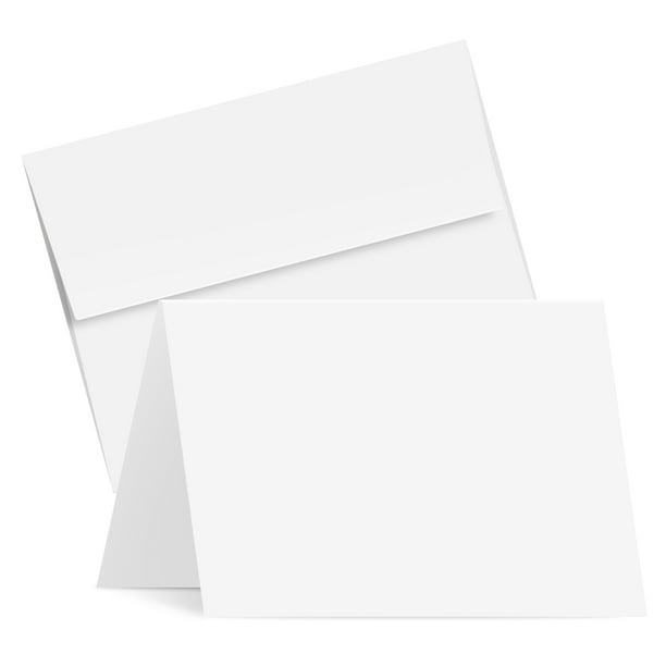 Greeting Cards Set 5x7 Blank White Cardstock and Envelopes Perfect