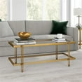 thumbnail image 4 of Evelyn&Zoe 17" Contemporary Clean Lined Metal Coffee Table in Gold/ Brass Finish, 4 of 9
