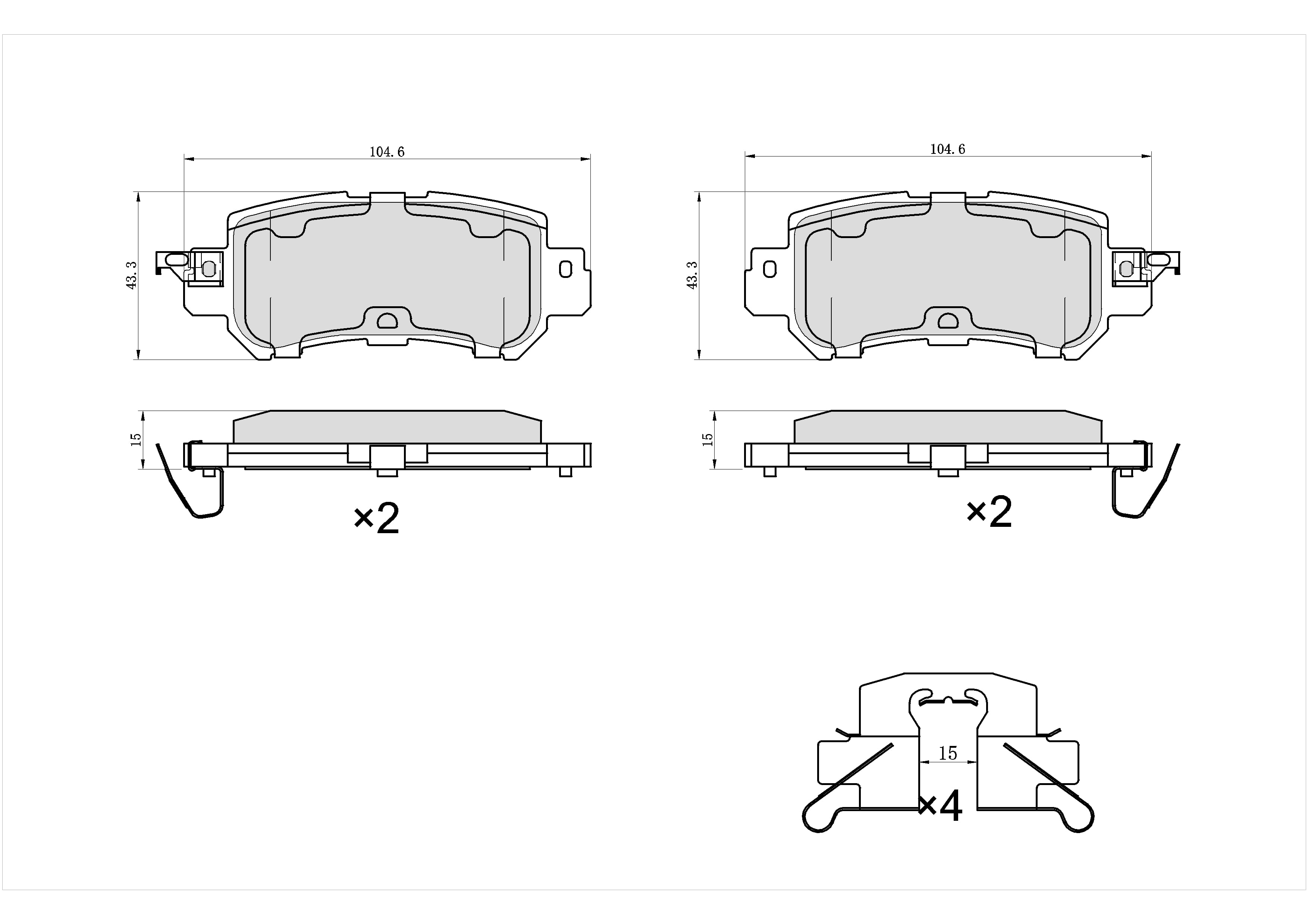 Winstop Brake Pad Set, Rear WS.1624.0.C, Mazda CX-5 2015-2013