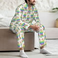 thumbnail image 7 of Naloa Rainbow Llama Men’s Pajamas Set - Long Sleeve Button Down Sleep Shirt and Pajama Bottoms Sleepwear Set-, 7 of 7