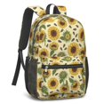 thumbnail image 2 of Sunflower and Seed Cream Pattern 17" Waterproof Oxford School Backpacks for Teens, S-Shape Padded Straps, for School, Travel, Hiking, Camping, 2 of 5