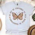 thumbnail image 1 of Do Not Be Conformed Bible Verse Butterfly T-Shirt, Ash, Size 2XL, 1 of 6