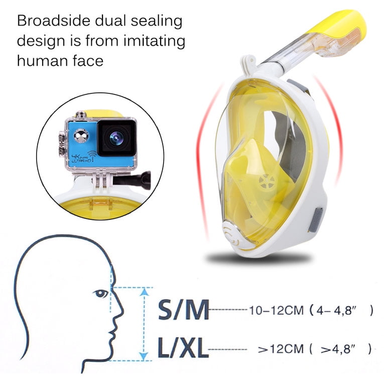 Full Face Snorkeling Mask Water Sport Underwater Diving Swimming Snorkel by