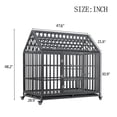 thumbnail image 6 of Aukfa 48 in Indestructible Dog Crate Heavy Duty Escape Proof Dog Cage Kennel w/ Lockable Wheels&Removable Tray, 6 of 9
