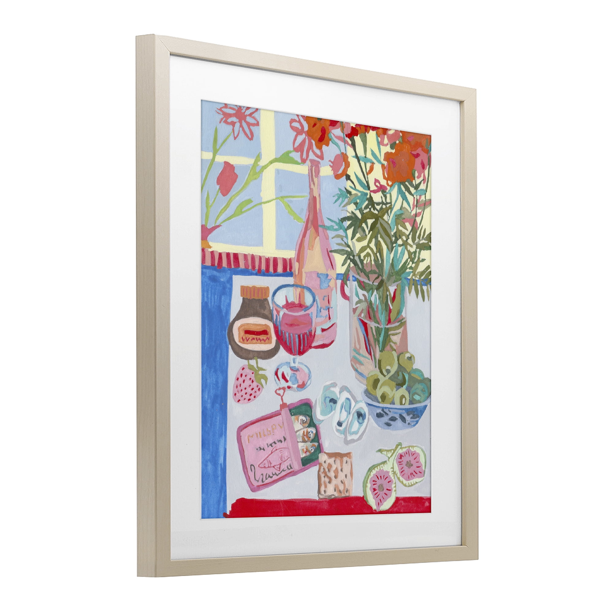 Stupell Industries Red & Blue Table Setting Birch Framed Print Under Glass, design by Melissa Wang