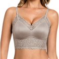 thumbnail image 2 of Afdoent Bras for Women Lace Push Up Bra Adjustable Straps Fixed Cup Satin Wirefree Comfy Everyday Bra, 2 of 7