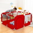 thumbnail image 5 of Baby Playpen Portable Baby Play Yard, Lightweight Outdoor Playpen Unisex, Red - 8.51lbs, 5 of 6