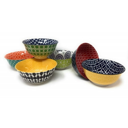 Certified International Large Cereal, Soup, or Pasta Bowls, Chelsea Collection, 6.1 Inch, Set of 6 Assorted